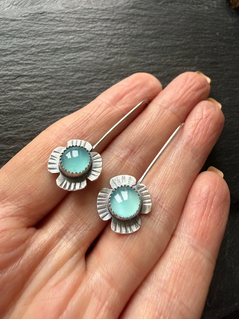 Chalcedony Earrings, handmade in the Netherlands