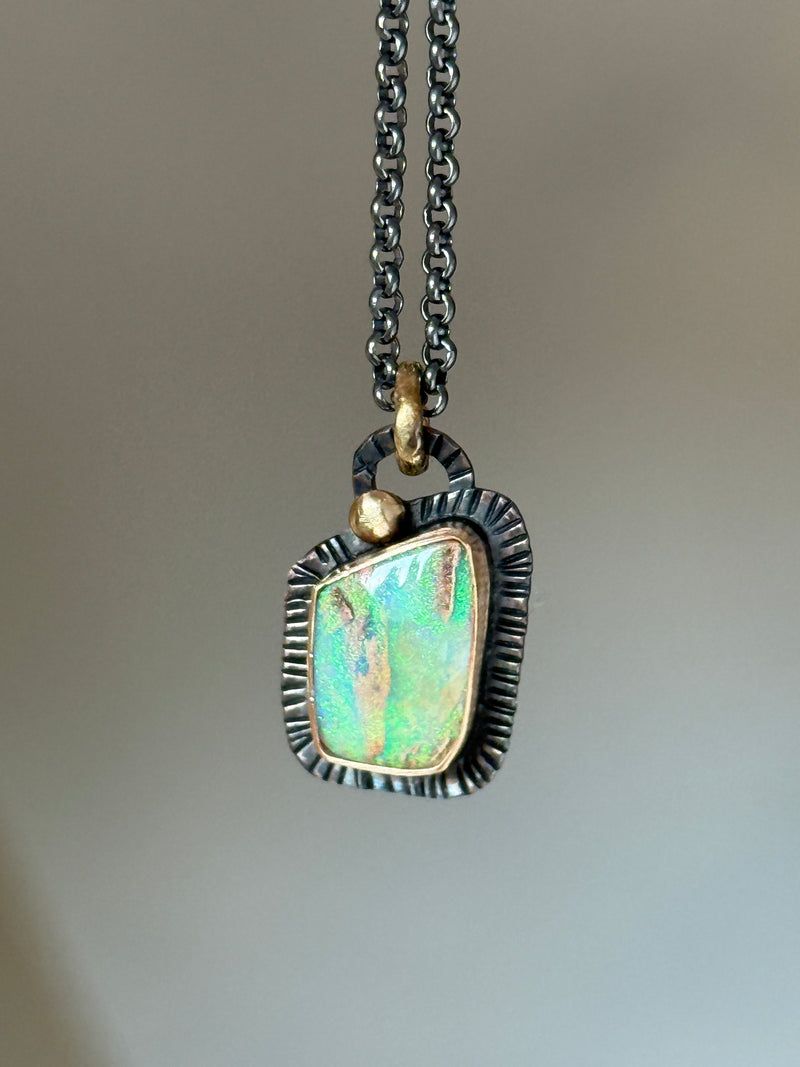 Dainty Blue and Green Opal, handmade in the Netherlands