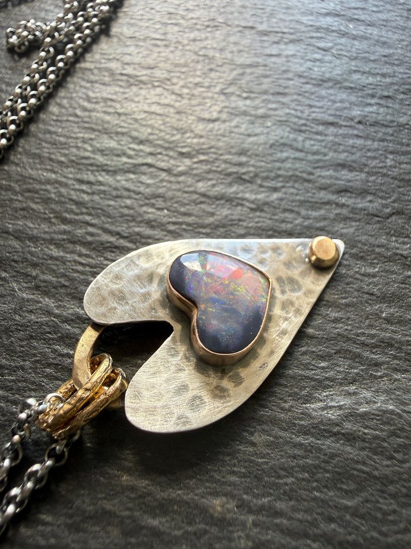 Double Heart Pendant Necklace, handmade in the Netherlands