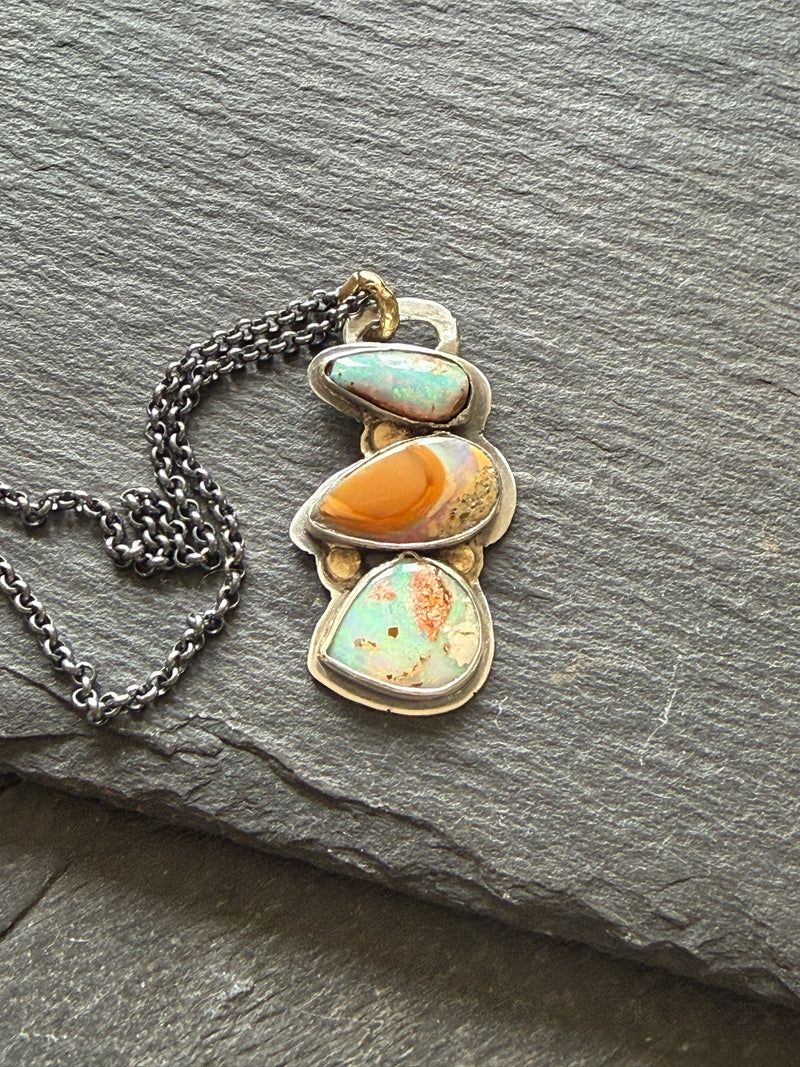 Multi Opal Pendant, handmade in the Netherlands